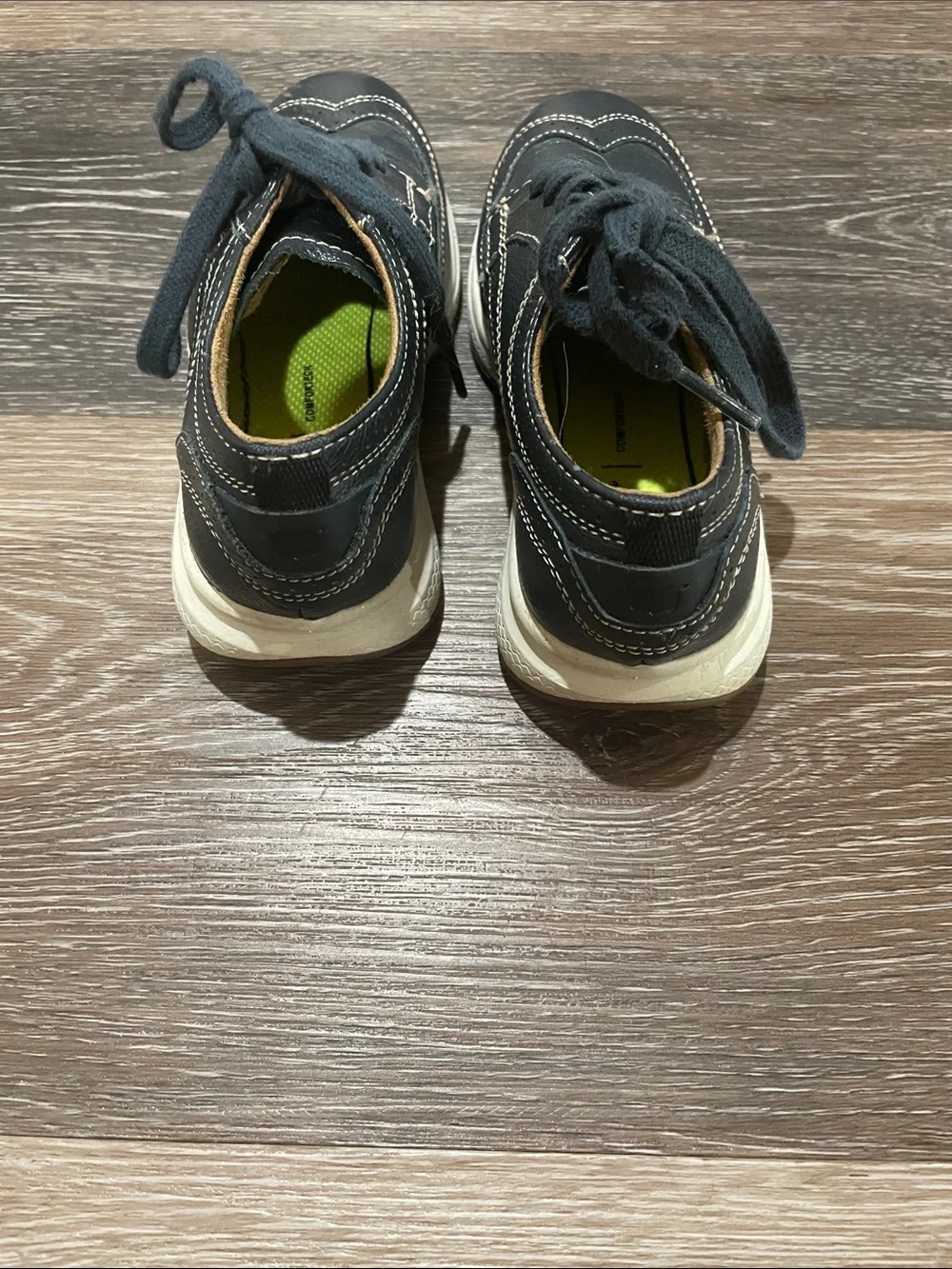 Florsheim Black Leather Kids Lace-Up Dress Sneakers